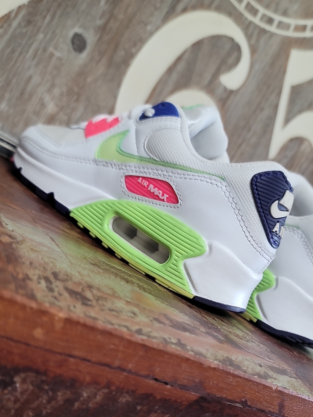 🔥 Air Max 90 "White Indigo Burst Volt" Wmns 6.5 Good Condition. Fast Shipping - Picture 10 of 16